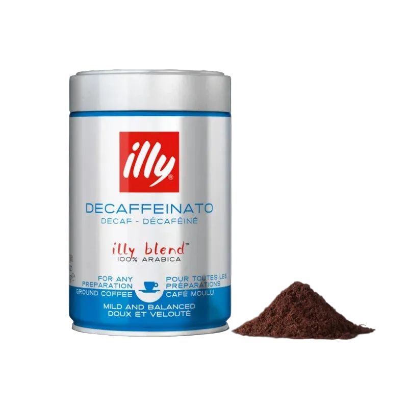 illy Ground Decaffeinated Coffee for Espresso Preparation - Medium Roast (250g)