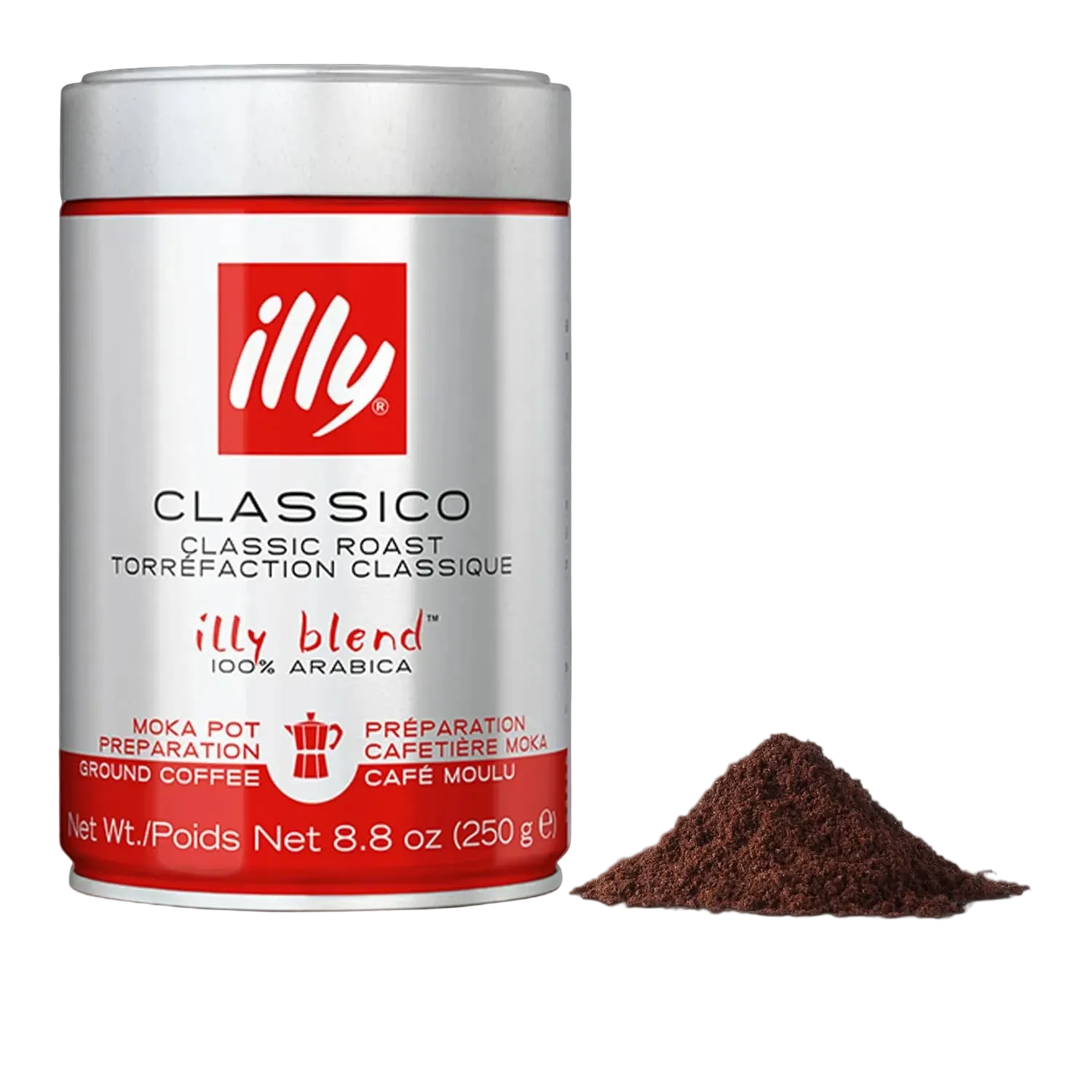 illy Ground Coffee for Moka Pot Preparation - Medium Roast (250g)